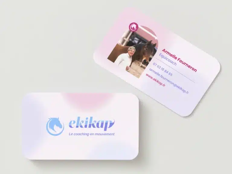 Carte de visite Ekikap pour équicoach avec identité visuelle douce et moderne