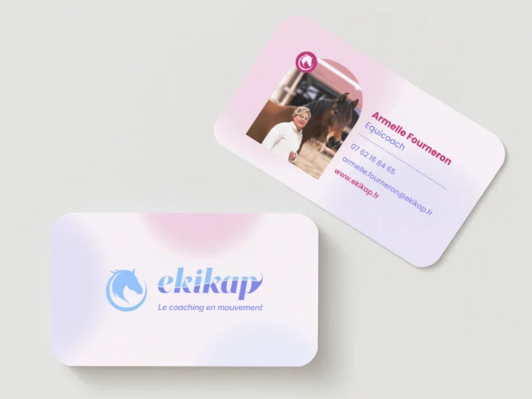 Carte de visite Ekikap pour équicoach avec identité visuelle douce et moderne