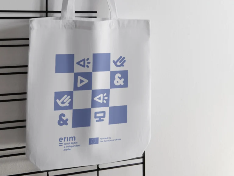 Identité visuelle ERIM déclinée sur tote bag
